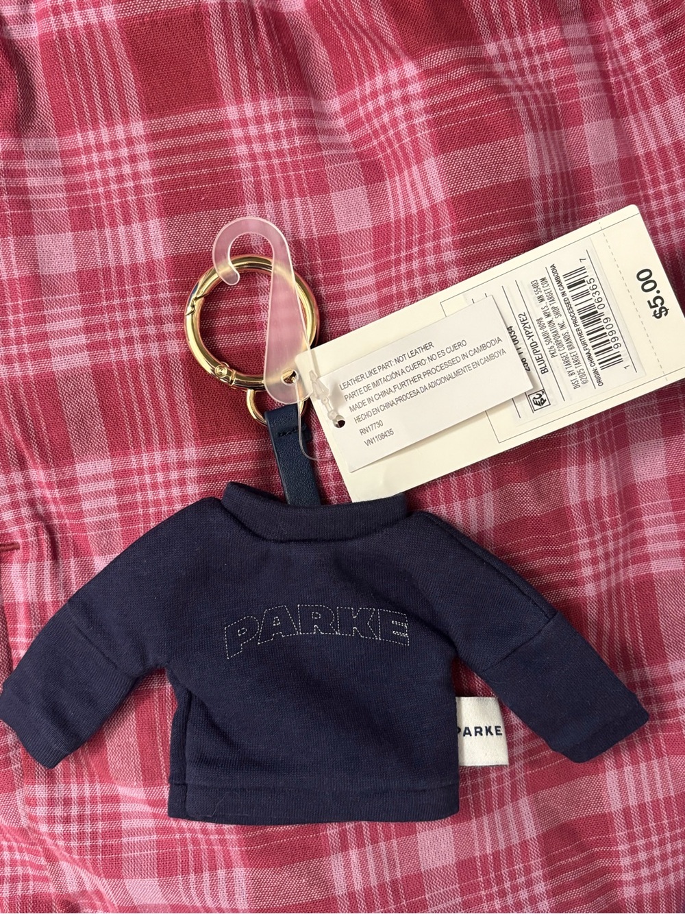 Parke Navy Mini Sweater Keychain